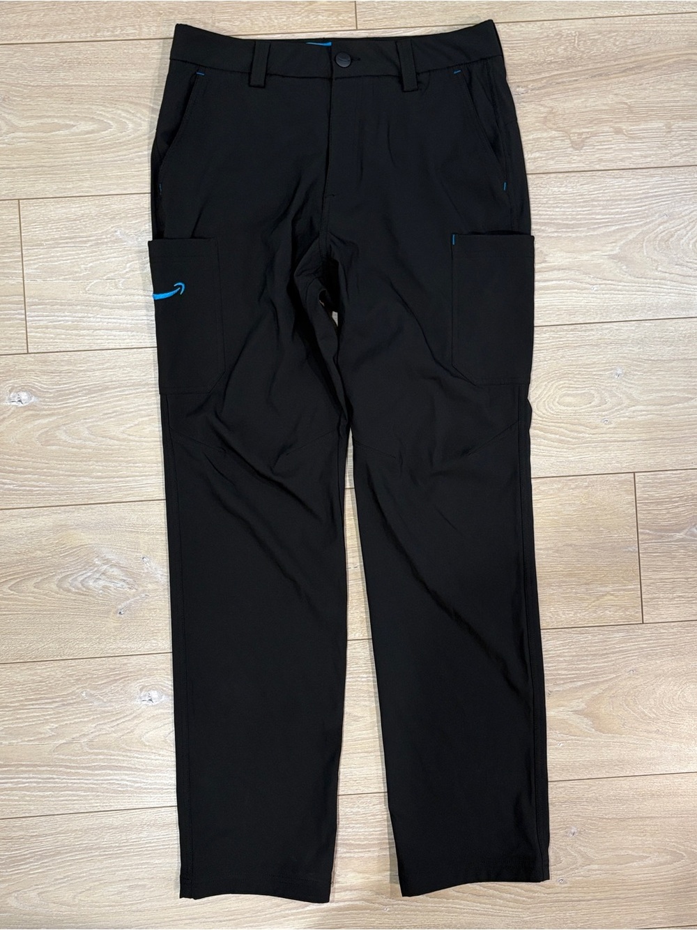Amazon Luly Yang Mens M (32-34) Cargo Work Pants Black Stretch Uniform